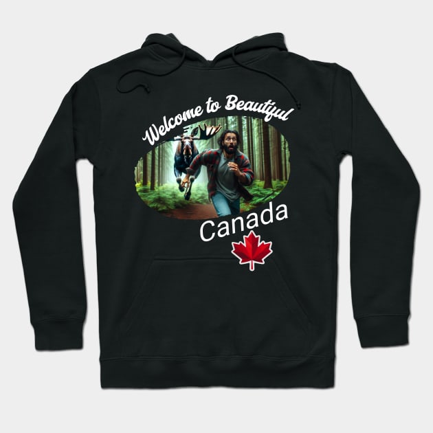 Welcome to Beautiful Canada: Moose Chase Edition 🍁 Hoodie by The Wolf and the Butterfly